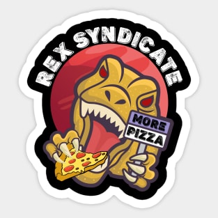 Funny Space Dinosaur Rex Syndicate Pizza Sticker